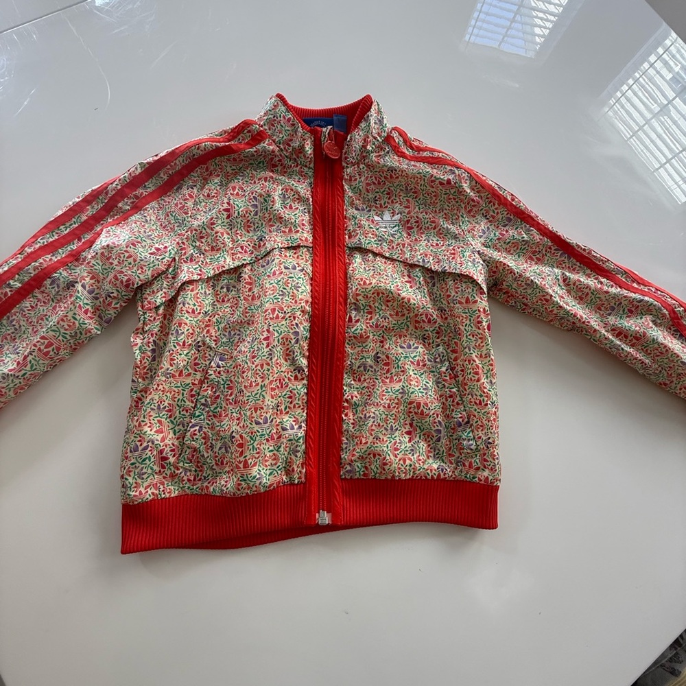 Adidas Kids Red Floral Jacket 5-6